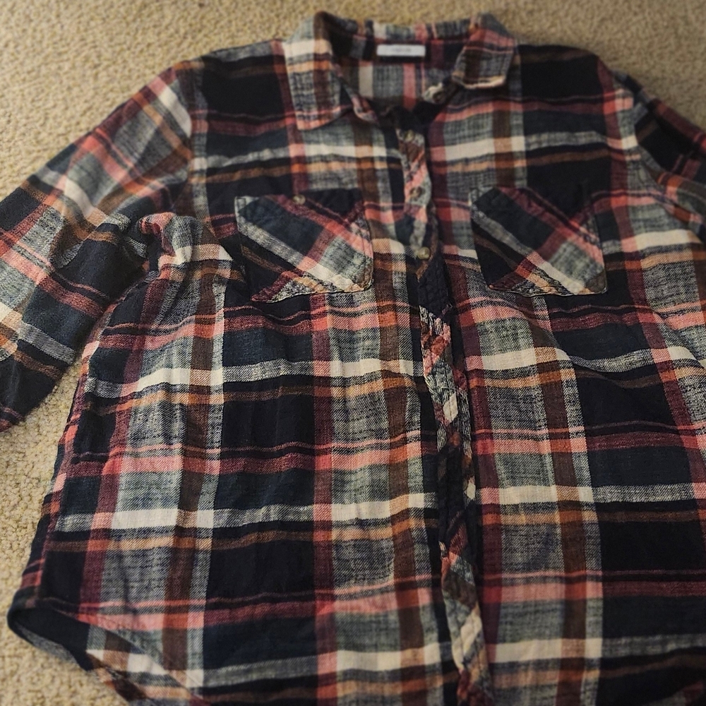 Maurices Multicolor Plaid Kids Button Down Shirt